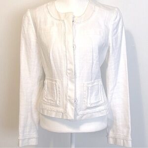 Ann Taylor white tweed blazer